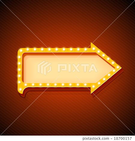 Volume retro arrow with lights - Stock Illustration [18700157] - PIXTA