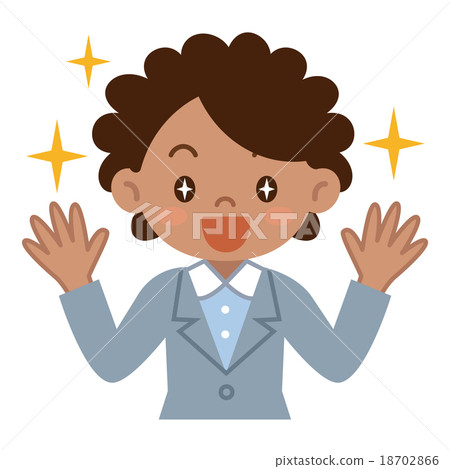 A young black business woman who is glad to see his eyes shining 18702866