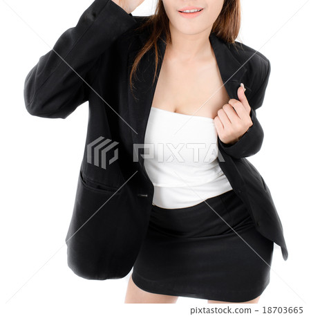 Crop portrait of a beautiful young woman smile Crop portrait of a beautiful young woman smile 18703665