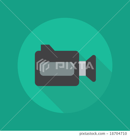 Technology Flat Icon. Video camera Technology Flat Icon. Video camera 18704710