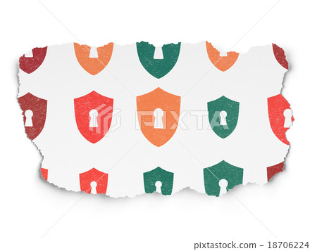 Protection concept: Shield With Keyhole icons on Protection concept: Shield With Keyhole icons on 18706224