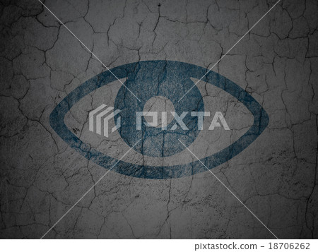 Safety concept: Eye on grunge wall background 18706262