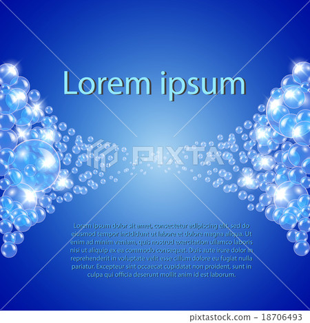Vector shiny bubbles in blue water 18706493