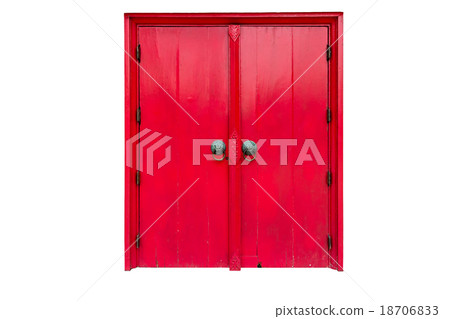 Red door isolated on white background 18706833