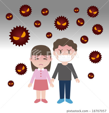 Infant prevention image of children with masks Illustration 18707057