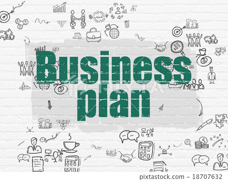 Finance concept: Business Plan on wall background 18707632