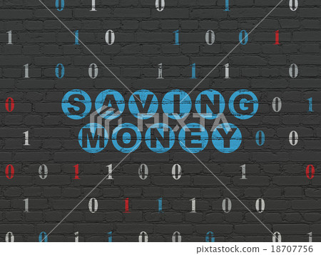 Finance concept: Saving Money on wall background 18707756