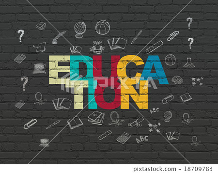 Education concept: Education on wall background Education concept: Education on wall background 18709783