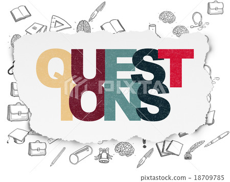Education concept: Questions? on Torn Paper Education concept: Questions? on Torn Paper 18709785