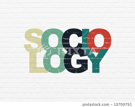 Education concept: Sociology on wall background Education concept: Sociology on wall background 18709791