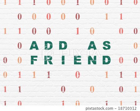 Social network concept: Add as Friend on wall Social network concept: Add as Friend on wall 18710312