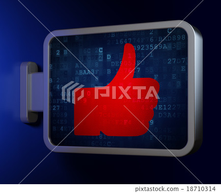 Social network concept: Thumb Up on billboard Social network concept: Thumb Up on billboard 18710314