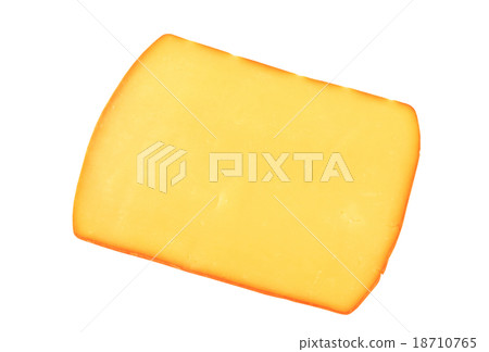 Slice of smoked cheese Slice of smoked cheese 18710765