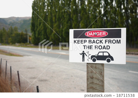 Warning Sign at New Zealand road 18711538