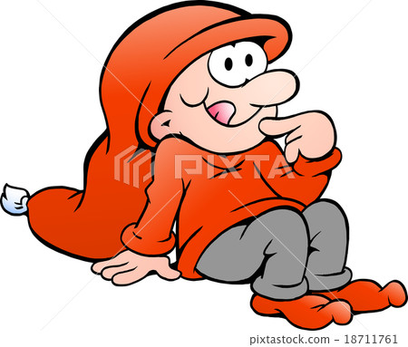 Vector illustration of elf thinking at Christmas Vector illustration of elf thinking at Christmas 18711761