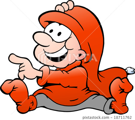 Vector illustration of an happy elf pointing Vector illustration of an happy elf pointing 18711762