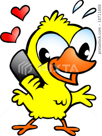 Chicken that speaking on cellphone 18711808