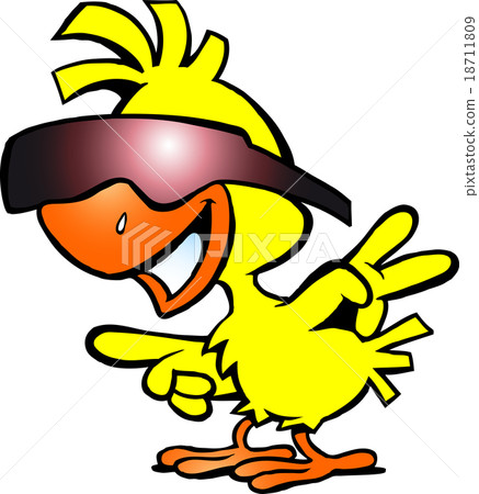 illustration of an smart chicken with sunglass illustration of an smart chicken with sunglass 18711809