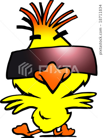 Smart dancer chicken with cool sunglass Smart dancer chicken with cool sunglass 18711834
