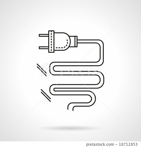 Electrical plug flat line vector icon - Stock Illustration [18712853 ...