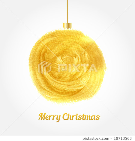 Golden watercolor painted vector Christmas ball Golden watercolor painted vector Christmas ball 18713563