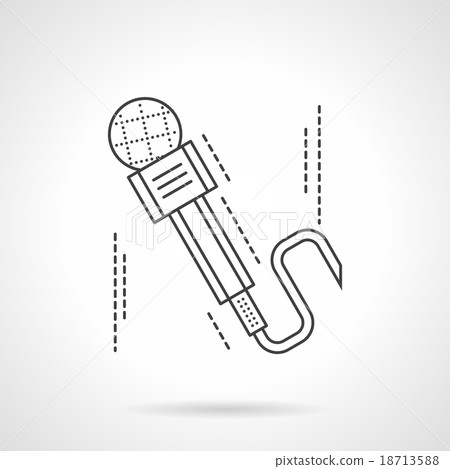 Flat thin line microphone vector icon - Stock Illustration [18713588 ...