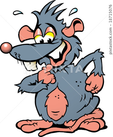 illustration of an Rat with a big scared smile 18715076
