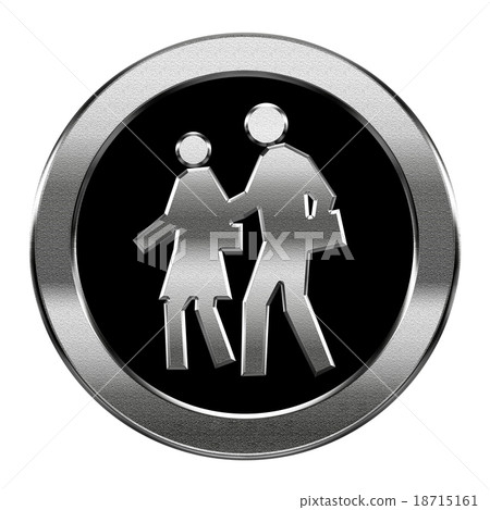 people icon silver, isolated on white background people icon silver, isolated on white background 18715161