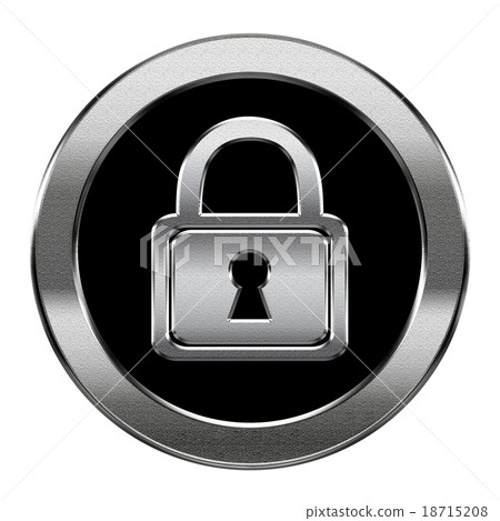 Lock icon silver, isolated on white background. Lock icon silver, isolated on white background. 18715208