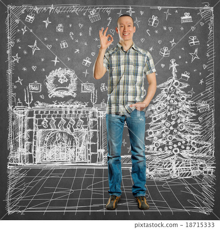Man Looking For Christmas Gifts Man Looking For Christmas Gifts 18715333