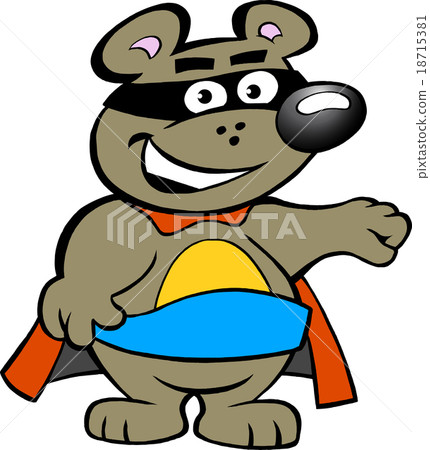 illustration of an Happy Strong Super Hero Bear 18715381