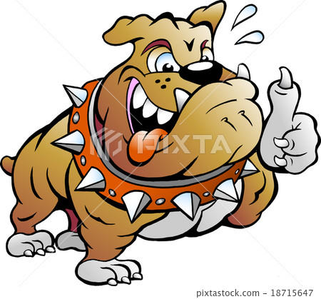 Strong Muscular Bull Dog giving Thumb Up 18715647