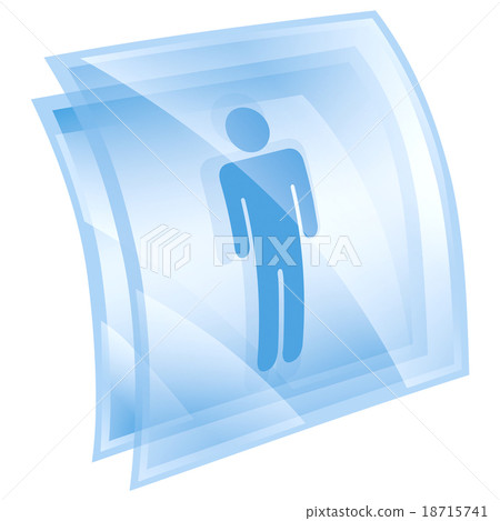 men icon blue square, isolated on white background - Stock Illustration ...