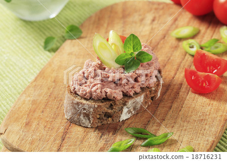 Bread and meat spread 18716231