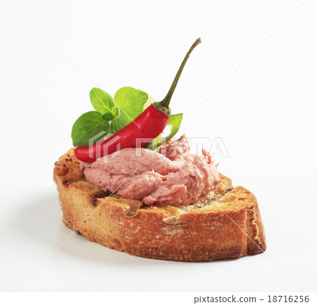 Grill toasted bread with pate 18716256