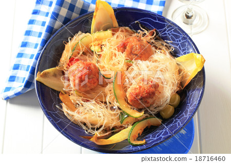 Meatballs and noodles Meatballs and noodles 18716460