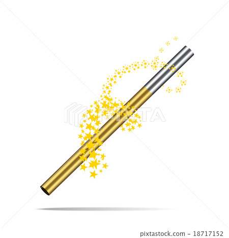 Magic wand vector illustration on white Magic wand vector illustration on white 18717152