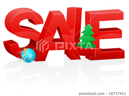 christmas new year volumetric red inscription sale 18717431