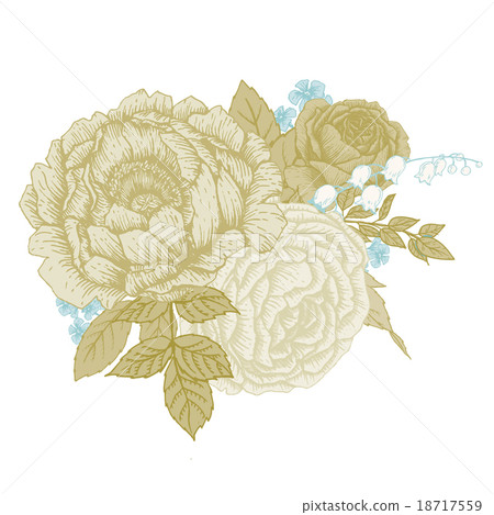 Hand-drawn floral bouquet Hand-drawn floral bouquet 18717559