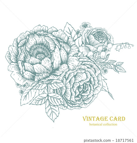 Hand-drawn floral bouquet 18717561