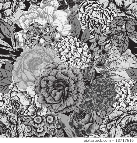 Hand drawn floral pattern Hand drawn floral pattern 18717616