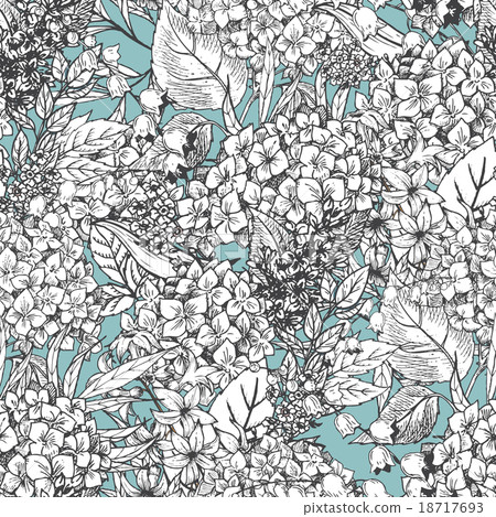 Hand drawn floral pattern Hand drawn floral pattern 18717693