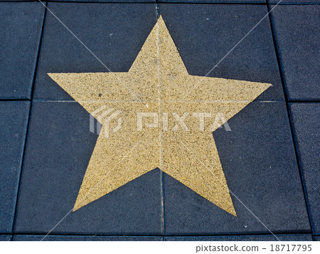 Dark blue brick floor with a painting of  big star 18717795