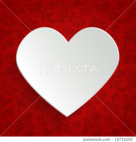 Valentines day greeting card with paper cut heart - Stock Illustration ...