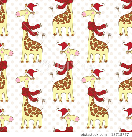 Seamless giraffes pattern - Stock Illustration [18718777] - PIXTA