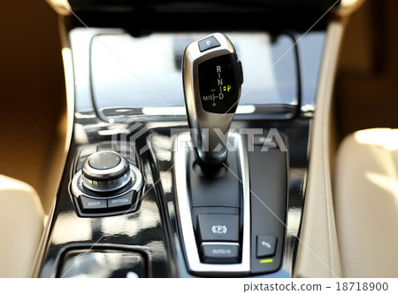 Detail on a automatic gear shifter Detail on a automatic gear shifter 18718900