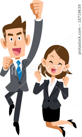 跳躍和喜歡的商人和女商人 18719639