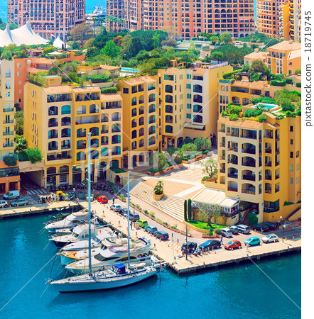 Luxury yachts in harbour of Monaco, Cote d'Azur 18719745
