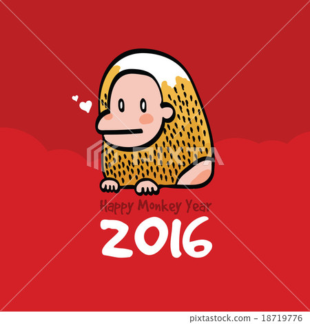 Happy Monkey Year 2016 Card Happy Monkey Year 2016 Card 18719776