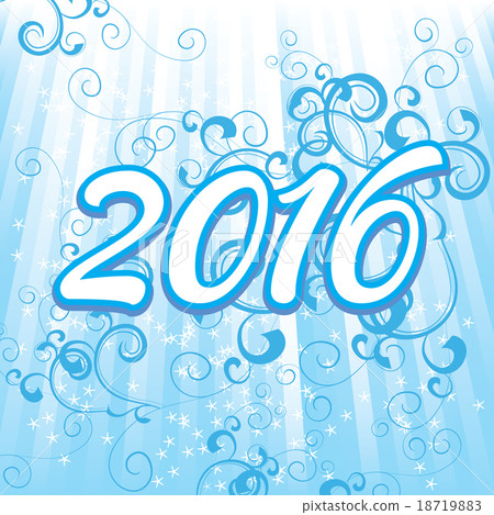 2016 year numbers on cyan background - Stock Illustration [18719883 ...